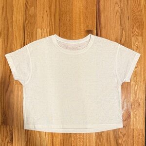 White Cropped Lululemon Mesh Shirt